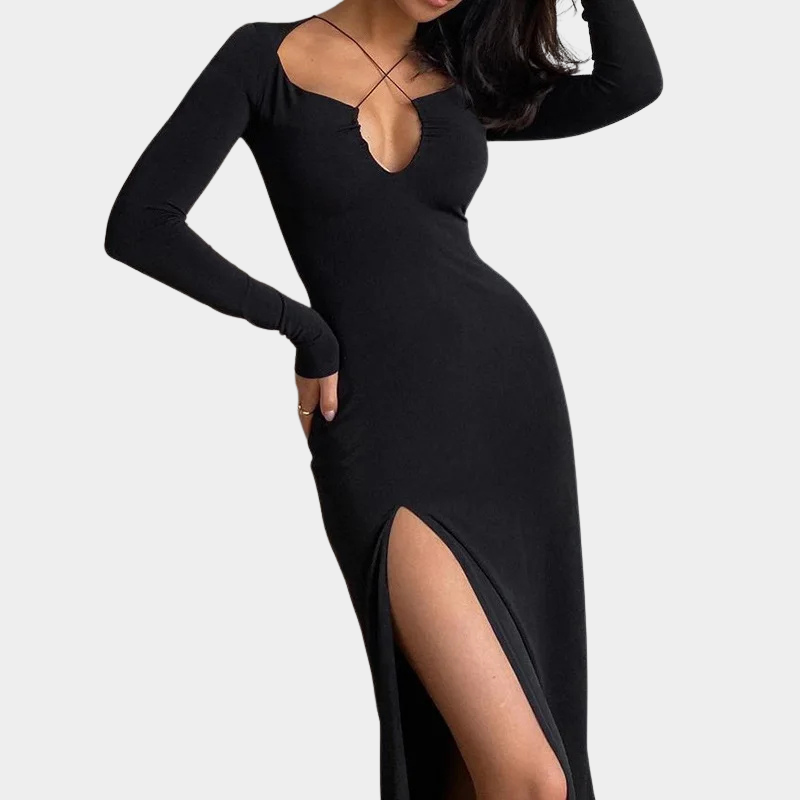 Zoey - Maxi Dress with Crossed Neckline - Luna Boutique - London