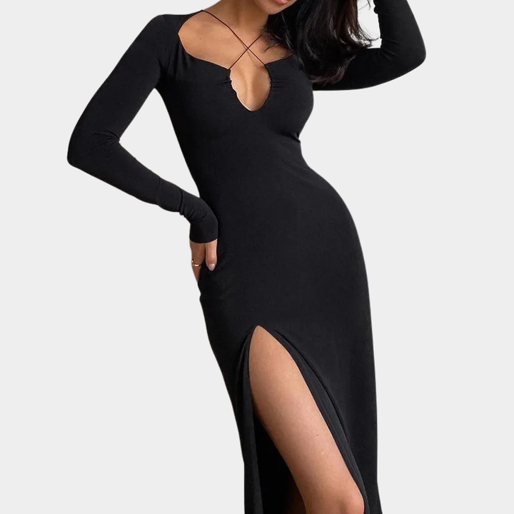 Zoey - Maxi Dress with Crossed Neckline - Luna Boutique - London