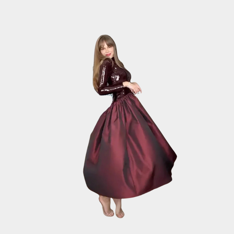 Emma - Classy Allure Sequined Midi Dress - Luna Boutique - London