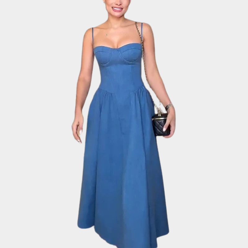 Charlotte - Modern Muse Denim Bustier Dress - Luna Boutique - London