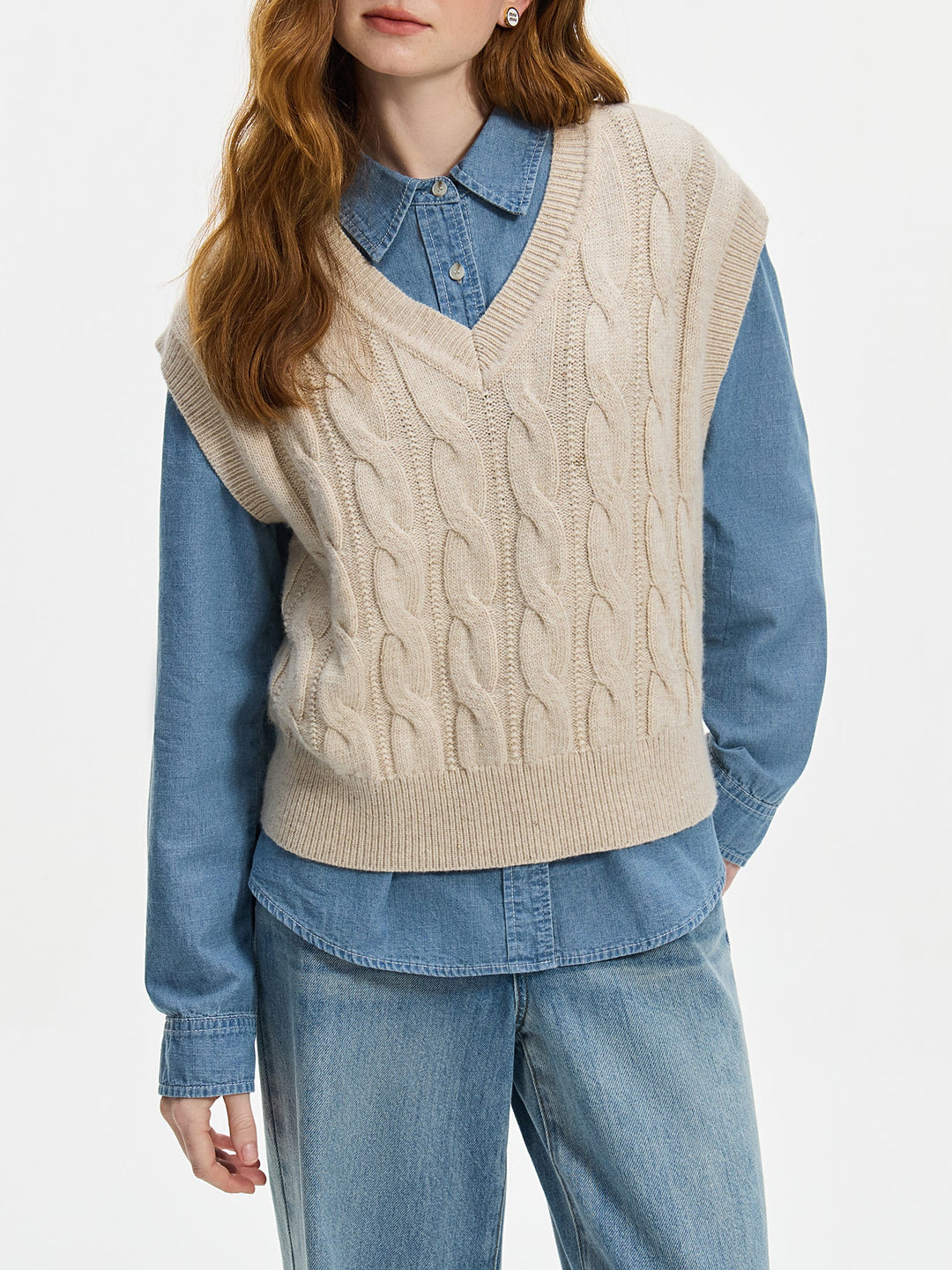 Cable Knit Sweater Vest - Luna Boutique - London