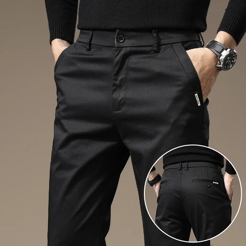 Trey - Cotton Slim Fit Trousers
