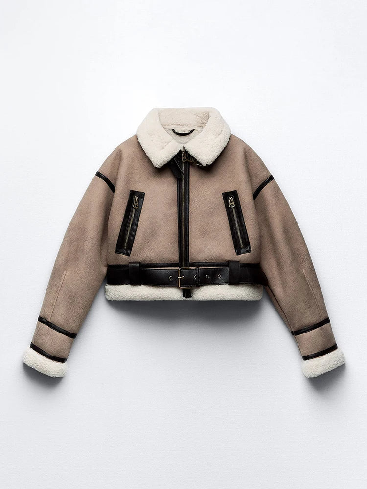 Cropped Sherpa Coat - Luna Boutique - London