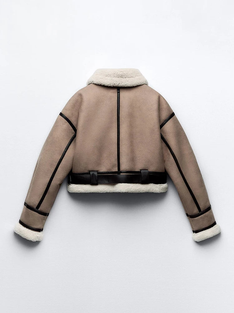 Cropped Sherpa Coat - Luna Boutique - London