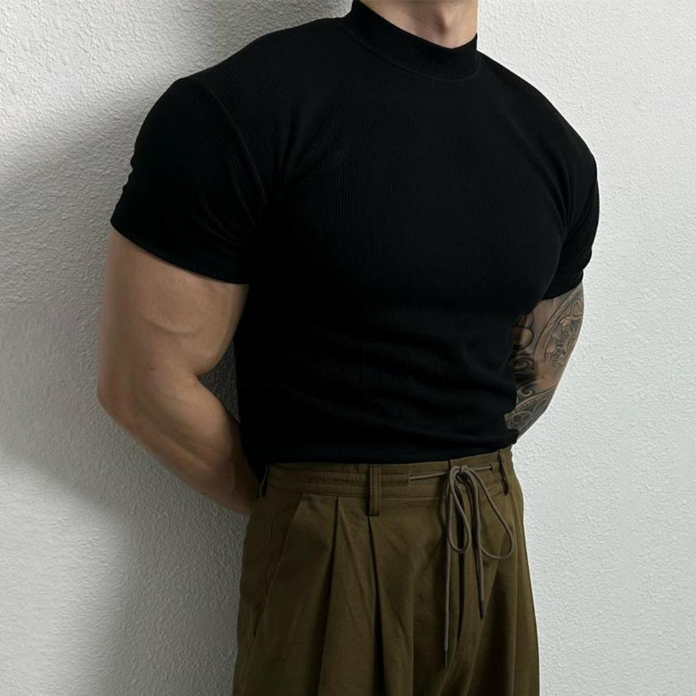 Mock Neck Slim Fit Shirt - Luna Boutique - London