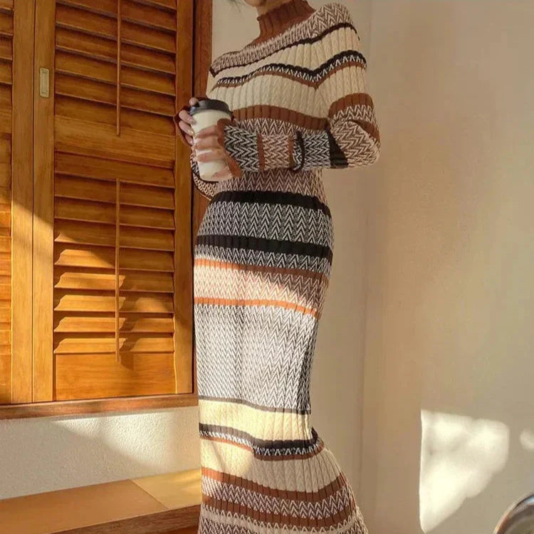Color Block Sweater Dress - Luna Boutique - London