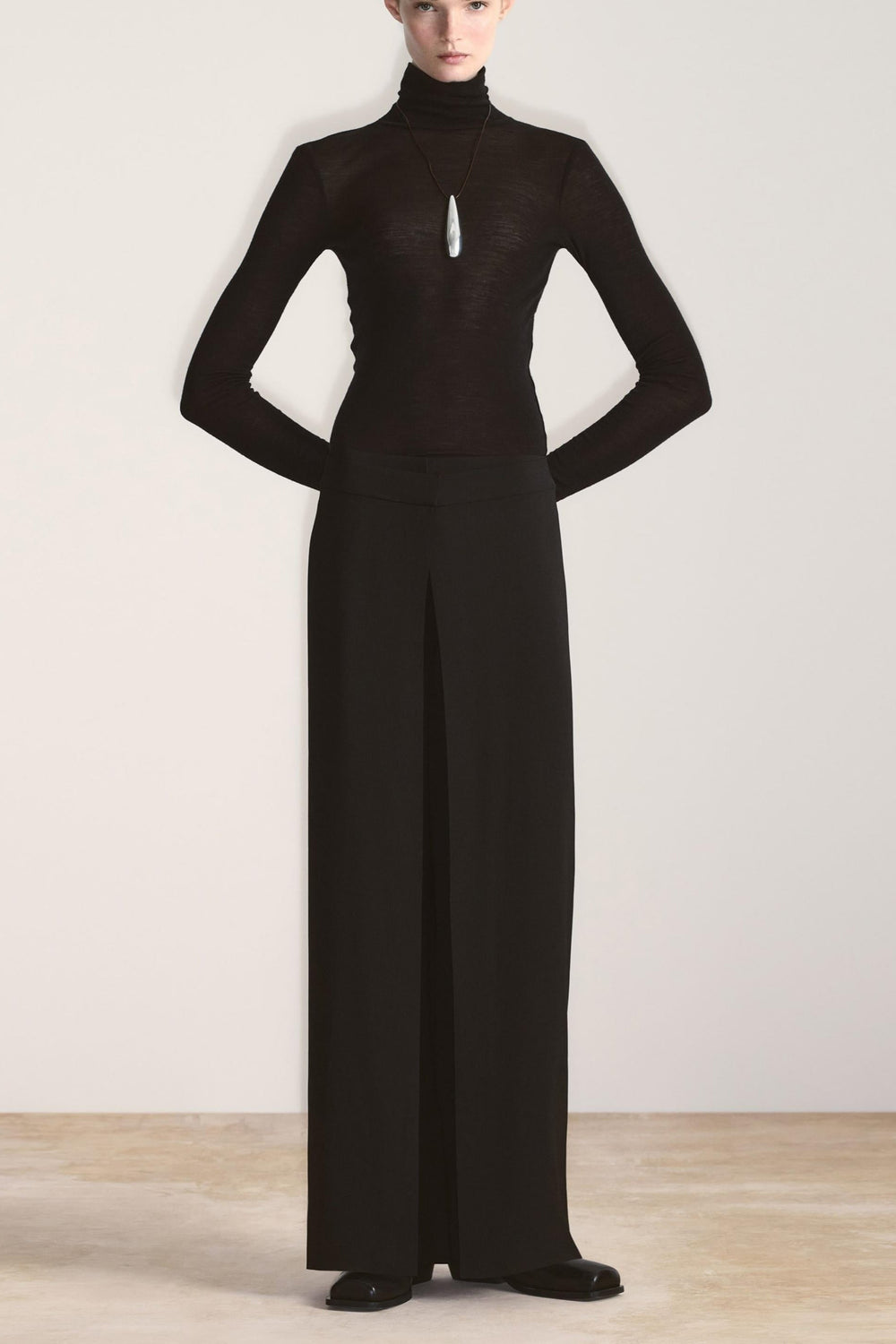 Madelyn - Timeless Front Wrap Straight Trousers - Luna Boutique - London