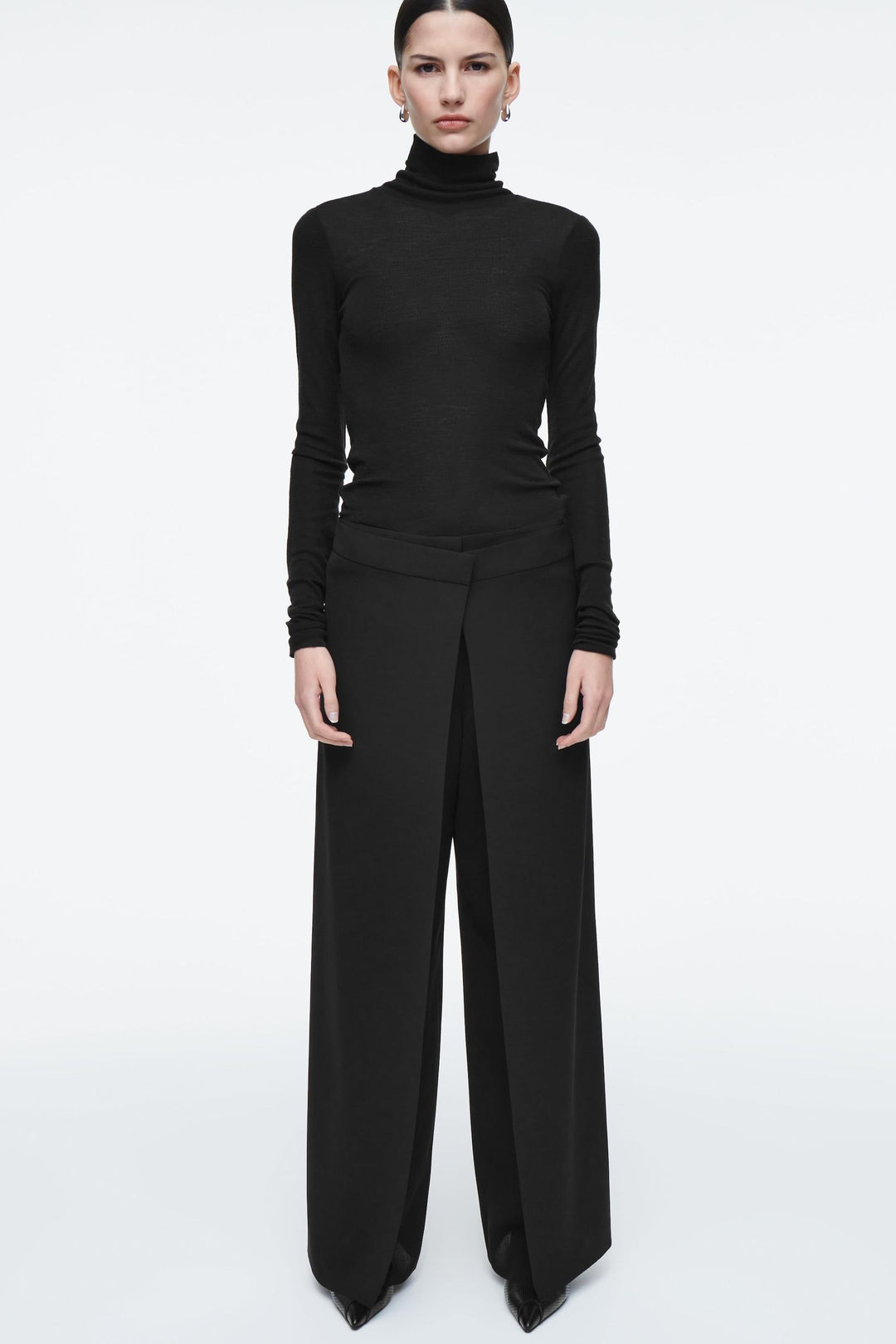 Madelyn - Timeless Front Wrap Straight Trousers - Luna Boutique - London